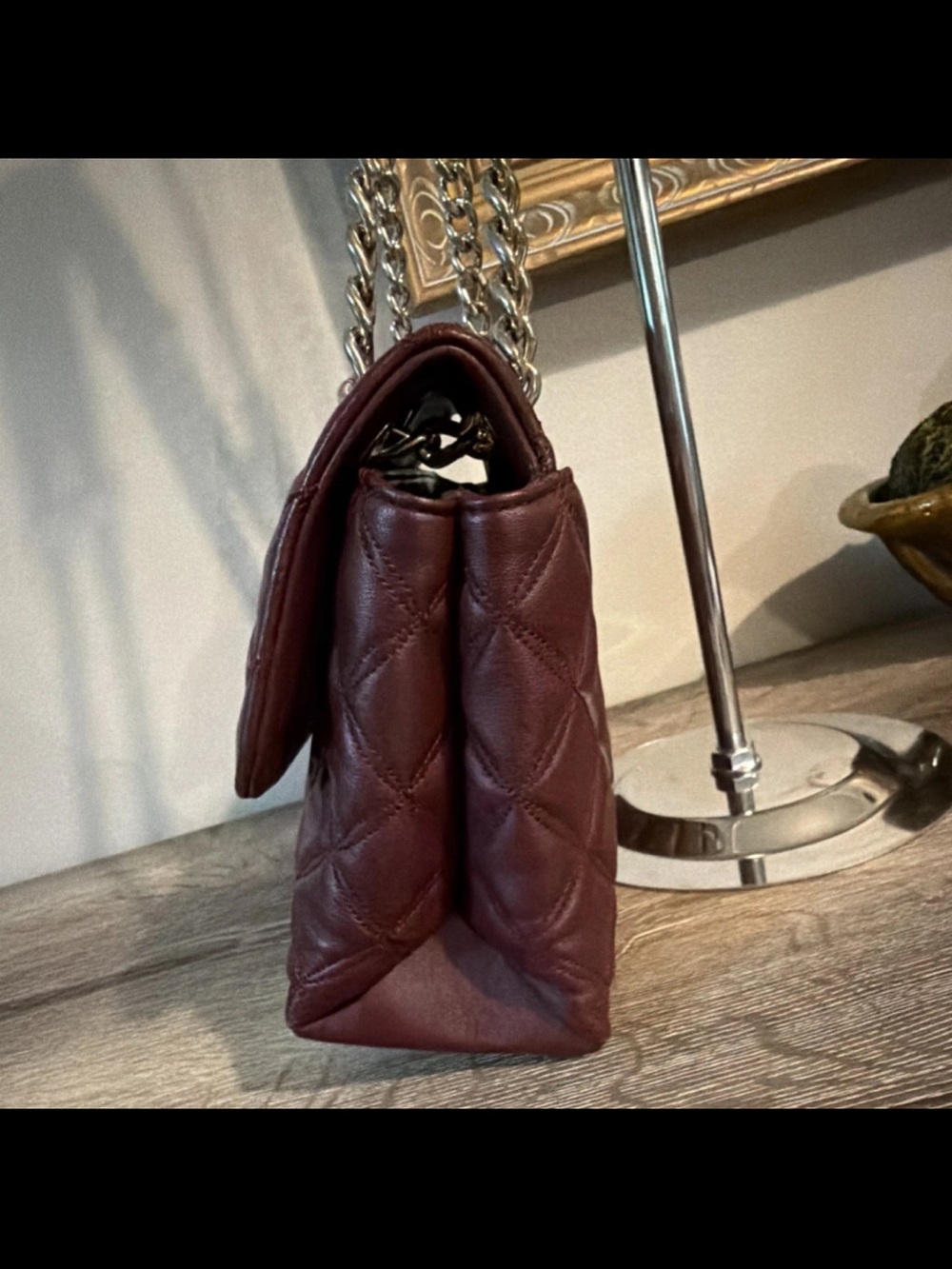 kate spade Natalia Quilted Burgundy Leather Shoulder Bag EUC Wallet match NWT - Picture 5 of 16